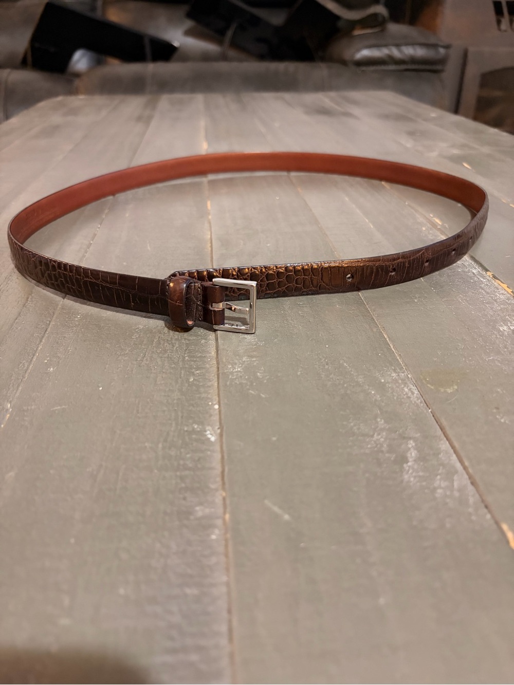 Coach calfskin and solid brass belt